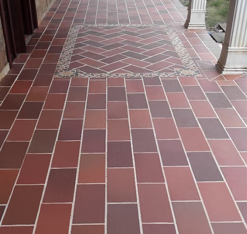piso exterior con el gres matizado 40x20
