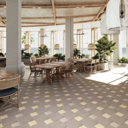 piso con porcelagres grip 30.5x30.5 gris