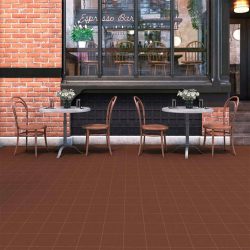 cocina con gres Túnez rojo 15x15 liso