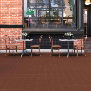 cocina con gres Túnez rojo 15x15 liso