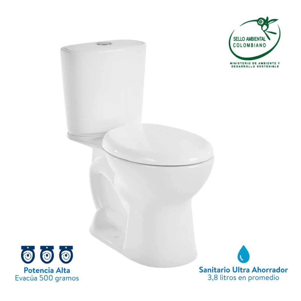 Sanitario Corona Aluvia Alongado Blanco